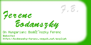 ferenc bodanszky business card